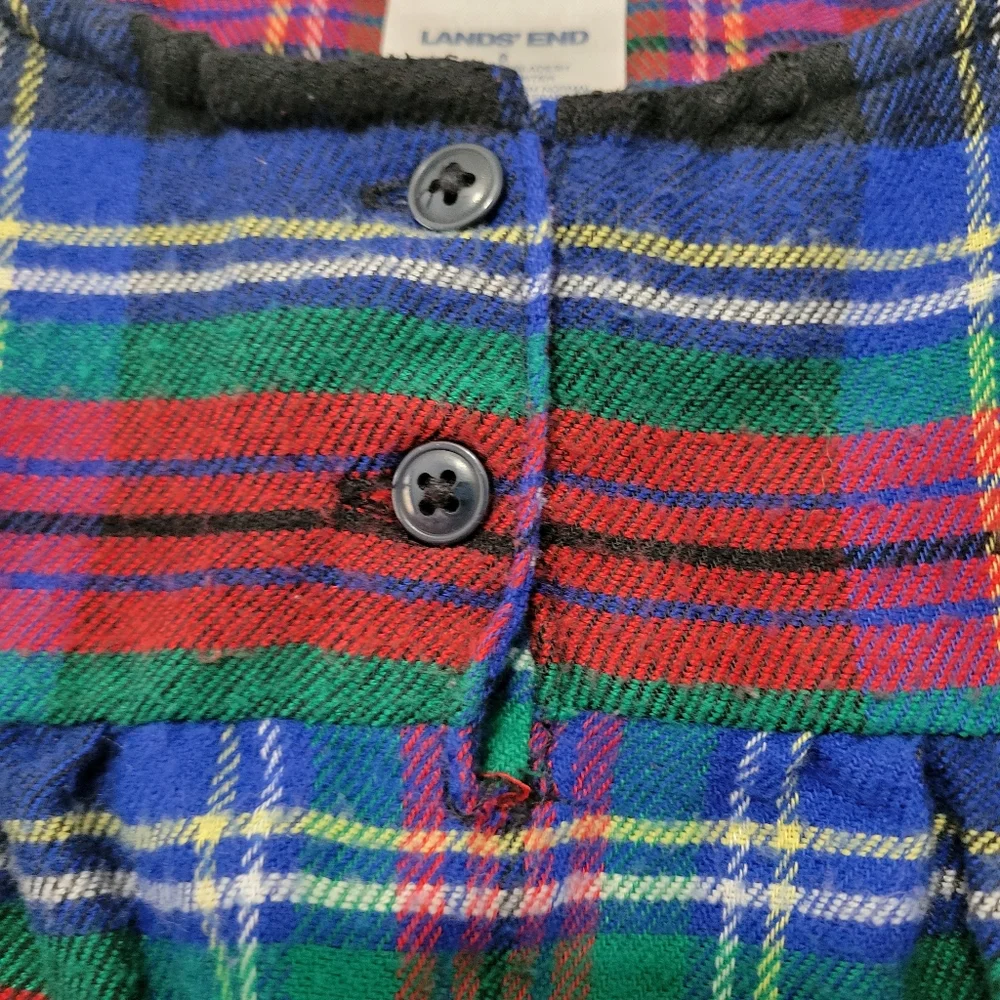 Lot of 2 Lands‎ End Girls Plaid Flannel Nightgowns Size 8 Christmas Festive